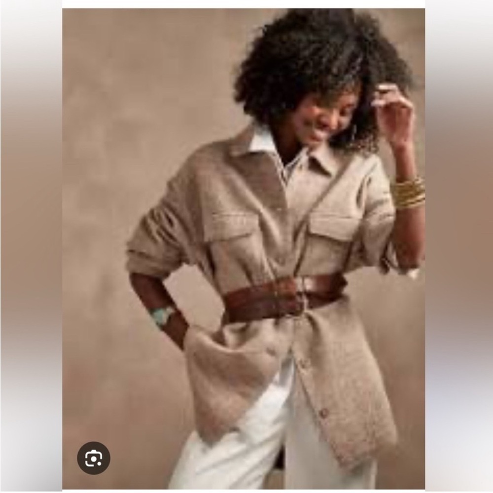 Banana Republic Oversized Italian Wool Shirt Jacket XXS